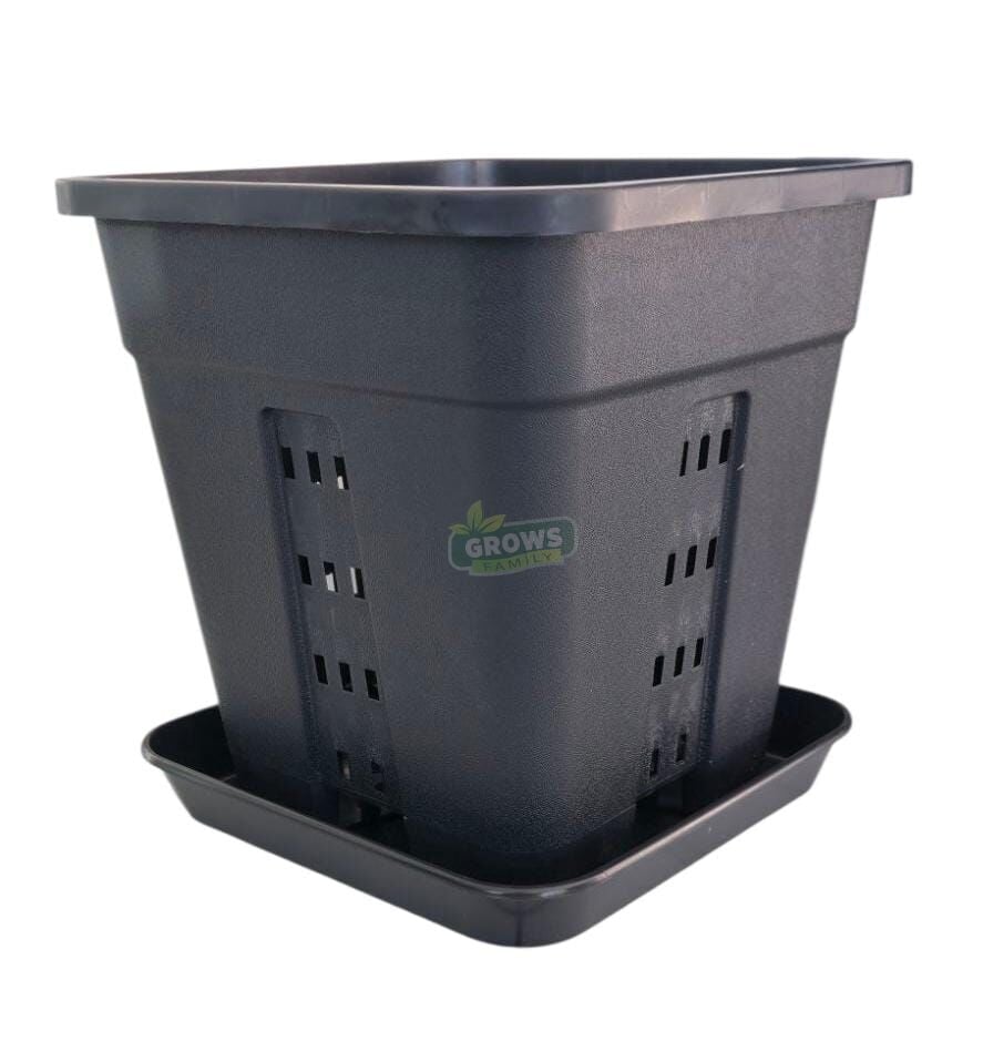 Kare Saksı Delikli 18 Litre + Saksı altlığı kare 29 cm