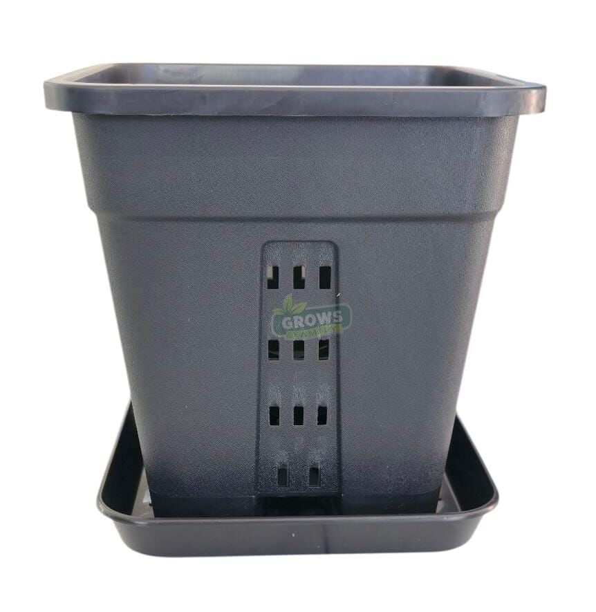 Kare Saksı Delikli 18 Litre + Saksı altlığı kare 29 cm