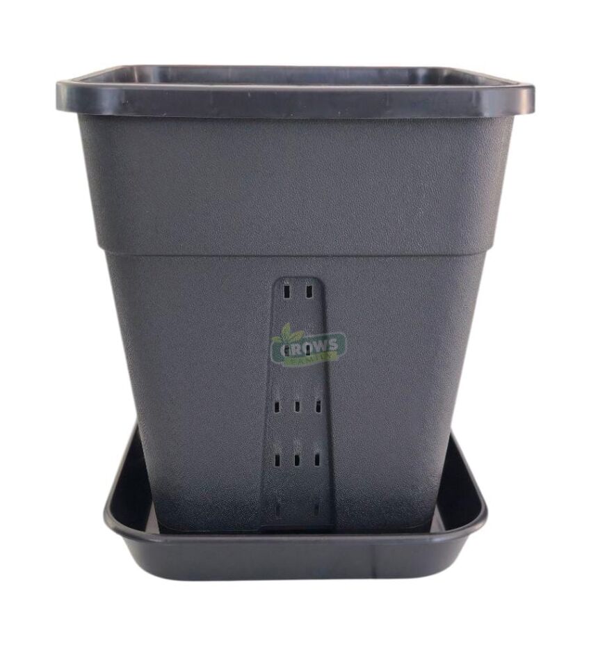 Kare Saksı Delikli 11 Litre + Saksı altlığı kare 24 cm