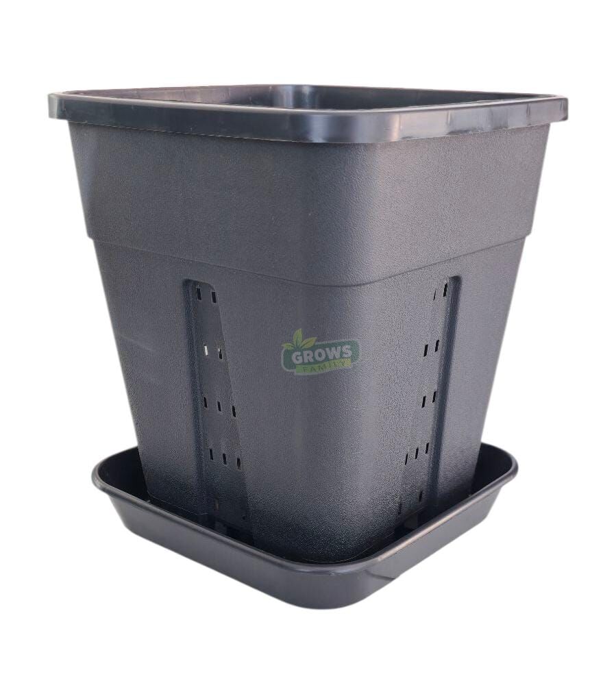 Kare Saksı Delikli 11 Litre + Saksı altlığı kare 24 cm